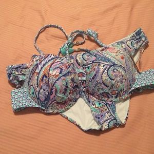 Victoria's Secret bikini-Boho blue paisley foil